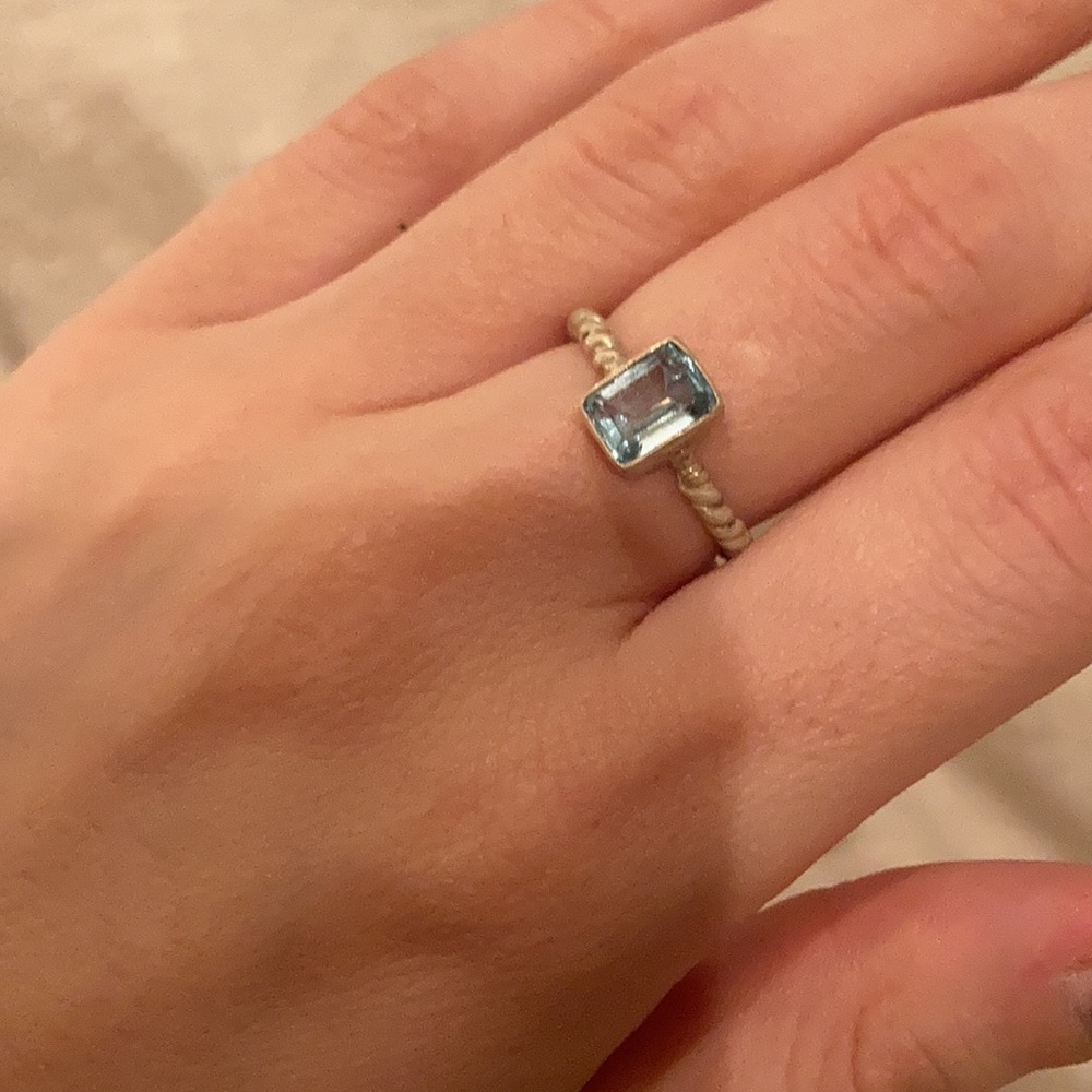 Silver Blue Topaz Ring